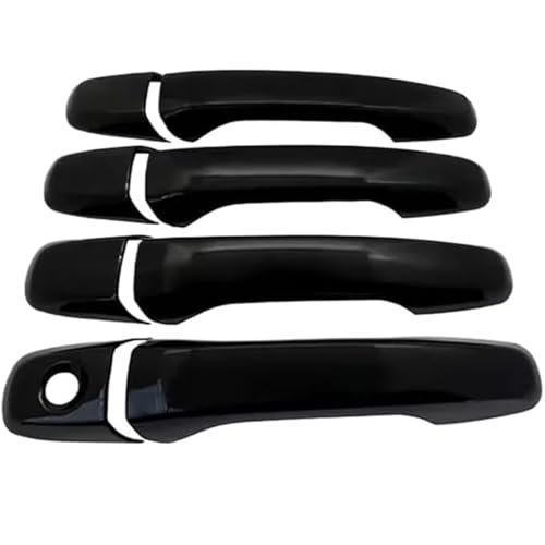 DUEYUU Autotürgriff Auto-Außentürgriff links für Explorer U502 2011–2018, Abdeckungsaufkleber, Zierleiste für glänzend schwarze Dekoration(4 Handle 1 Keyhole) von DUEYUU
