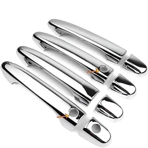 DUEYUU Autotürgriff Auto Links Außentürgriff für Civic 2012-2016 für Chrom-Carbonfaser-Autotürgriff(Silver 2 Buttons) von DUEYUU