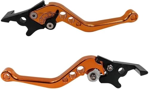 DUEYUU Pitbike-Teile Motorradkupplung 2 für Stück Universal CNC-Legierung Motorradbremsgriff Einstellbare Größe(Orange) von DUEYUU