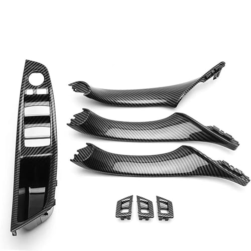 DUEYUU Türgriffe im Autoinnenraum Innentürgriff für BMW F10 F11 F18 F30 520i 525i 5er 7-teiliger Innentürgriff Pull(Carbon Black 7pcs) von DUEYUU