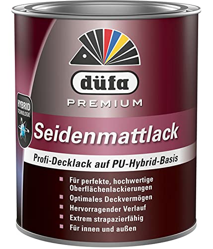 düfa Premium Seidenmattlack 750ml LATTE Profi-Decklack auf PU-Hybrid-Basis | Innen/Außen Buntlack Beige von düfa