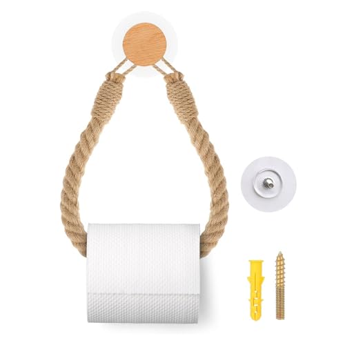 DUGEGAYL Hanf Seil Toilettenpapierhalter - Toilettenpapierhalter aus Holz - Italienischer Stil Badezimmer Dekorationen 27 * 4.8CM DUGEGAYL Hanf Seil Toilettenpapierhalter - Toilettenpapierhalter aus Holz - Italienischer Stil Badezimmer Dekorationen 27 * 4.8CM von DUGEGAYL