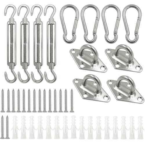 DUGYIRS Sonnensegel Befestigungs Kit,M6 304 Edelstahl Sonnensegel Befestigungsset für Garten-Sonnensegel Dreieck und Quadrat, Rechteck von DUGYIRS