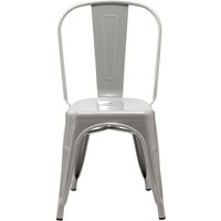 1x Esszimmerstuhl / Stuhl aus Metall / Eisen silber Küchenstuhl Stapelbar, Robust & Zeitlol/DH0667 von DUHOME