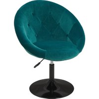 Esszimmerstuhl Lounge Sessel Stoff Samt Petrol Blau Grün Clubsessel/DH0347 von DUHOME