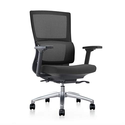 DUIRHNFV Büro-Schwenkstühle, leitende Angestellte 360 ​​° Drehschreiberstuhl Einstellbarer Maschenstuhl Ergonomische Mid-Back-Computer-Office-Stuhl mit Aluminiumlegierung Füße (Farbe: B, Größe: ohne von DUIRHNFV