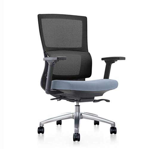 DUIRHNFV Büro-Schwenkstühle, leitender 360 ° -Wremin-Schreibtischstuhl Einstellbarer Mesh-Stuhl Ergonomische Computerbürostuhl mit Aluminiumlegierung (Farbe: A, Größe: ohne Kopfstütze) von DUIRHNFV