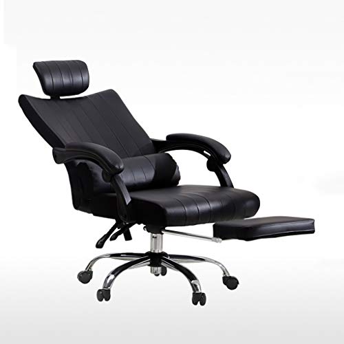 DUIRHNFV Büro-Schwenkstuhl, hoher Rücken- und Flip-up-Armlehnen-Computertisch-Executive Chair mit Heben und rotierenden Kopfstütze (Farbe: B, Größe: mit Fußstütze) von DUIRHNFV