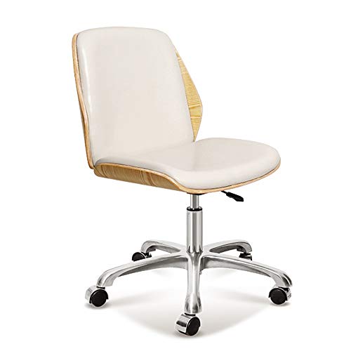 DUIRHNFV Massivholz -Schwenkstuhl, PU Computer Executive Office Desk Stuhl Schwenkmöbel Holz hoher Rückenstuhl für Home Study Task Stuhl (Farbe: D) von DUIRHNFV