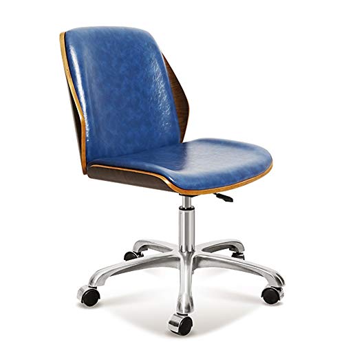 DUIRHNFV Massivholz -Schwenkstuhl, PU Computer Executive Office Desk Stuhl Schwenkmöbel Holz hoher Rückenstuhl für Home Study Task Stuhl (Farbe: a) von DUIRHNFV