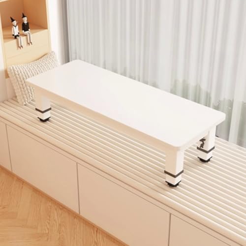 DUIRHNFV Mobile Bay Fensterschreibtisch, Langer kurzer Beinschreibtisch, verdickter Farbbein, Kleiner Raumtisch, ergonomischer Home Office-Schreibtisch (Stil 4.80 x 60 x 25-45 cm) von DUIRHNFV