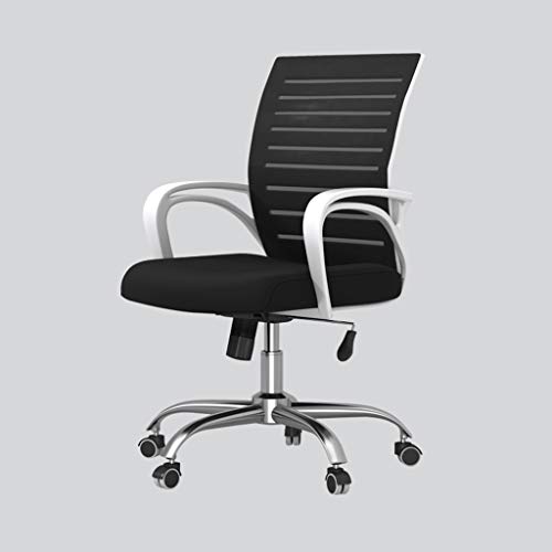 DUIRHNFV Schwenkschreiberstuhl, schwarzer Bürostuhl mit Armlehne Ergonomic Mid Back Executive Rolling Computer Swivel Chair von DUIRHNFV