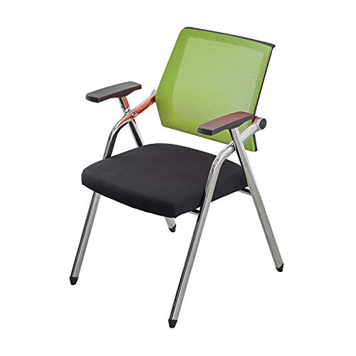 Klappschulungstuhl, Besprechungsraum einteiliger Schreibtischstuhl bewegliche tragbare Schüler mit Tischbrett und Riemenscheibenkonferenzstuhl, 6 Farben Task Stuhl (Farbe: Grün, Größe: Stil 1) von DUIRHNFV