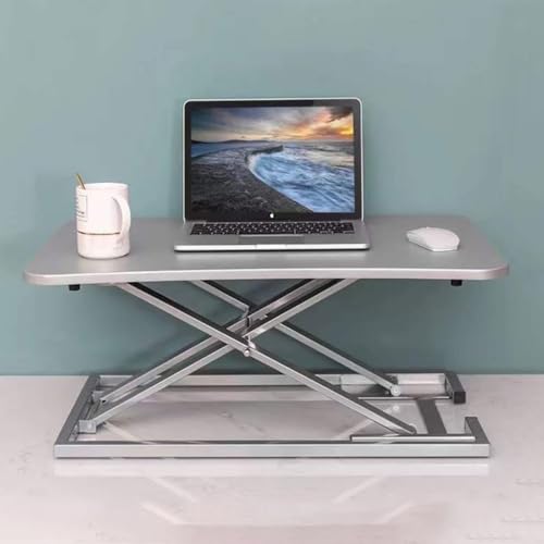 Kleiner Stehschreiber, Tabletop SIT SIT, um den Stellvertretern mit pneumatischer Höhenanpassung für Home Offcie Cubicle Table Desktop (Farbe: Gris, Größe: 47,3 * 72,8 cm) von DUIRHNFV