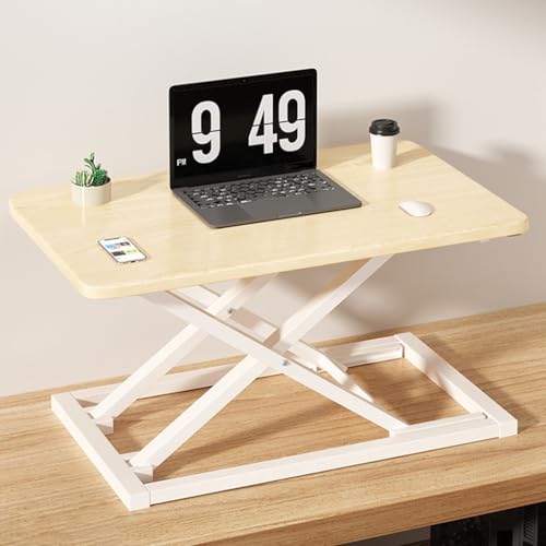 Ständiger Schreibtischkonverter, 7 Height Ventle Sit Desk SIT SIT Stand Riser -Konverter Workstation, Hebebüro Tisch Sit Riser, Schwarz (Farbe: Holzfarbe, Größe: 60 * 34 cm) von DUIRHNFV
