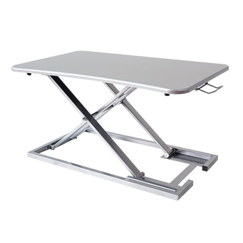 Ständiger Schreibtischkonverter, Height -Verstellbarer Schreibtischstreifer zum Stehen oder Sitzen, Tabletop Workstation für Laptops Monitor Riser -Stand, für Zuhause oder Büro (Farbe: Silber, Größe: von DUIRHNFV