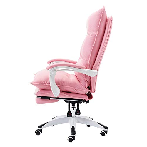 Swivel Office Stuhl - Schreibtischstuhl mit Armen 360 Grad Schwenk Computerstuhl für Aufgabenstuhl Einstellbare Höhe Neigungsstuhl gepolsterte Sitze Task Stuhl (Farbe: Rosa, Größe: mit Pedalen) von DUIRHNFV