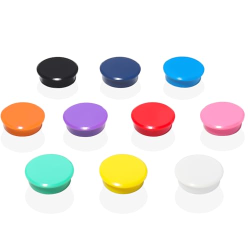 DUJEQM Magnete für Magnettafel, 10 Stück 10 Farben Magnet Magnete Stark Kühlschrankmagnete Kühlschrank Magneten, Mini Magnete Klein Whiteboard Magnete Bunt Rund Tafelmagnete, für Magnetwand Pinnwand von DUJEQM
