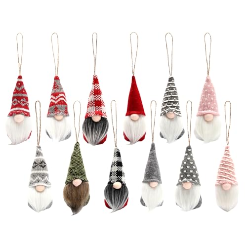 12-teilige Kombination Weihnachtsbaum hängende Gnom Dekoration, schwedische Plüsch Gnom Bart Dekoration handgemacht Skandinavische Weihnachtself hängende Wohndekoration Weihnachtsdekoration 12-teilige Kombination Weihnachtsbaum hängende Gnom Dekoration, schwedische Plüsch Gnom Bart Dekoration handgemacht Skandinavische Weihnachtself hängende Wohndekoration Weihnachtsdekoration von DUJSRZL