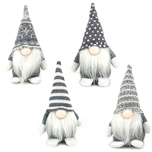 DUJSRZL Weihnachtszwerge aus Plüsch, gestrickt, Weihnachtsmann, handgefertigt, Tischdekorationen, Wohnkultur, Dekoration für Tischkamine (Asche) von DUJSRZL