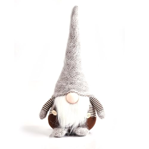 DUJSRZL Zwerg-Weihnachts-Plüsch-Ornament-Set, Weihnachtsbaum-Hängezwerge, Weihnachtsmann-Elf, hängende Heimdekoration, Urlaubsdekoration (braun) von DUJSRZL