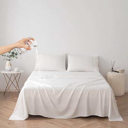 DUJUIKE 100% wasserdichte Schutzdecke oder Liner für Bett, Matratzenschoner für das Bett, Wiederverwendbare Unterlage, Bettlakenschutz (Weiß, Queen (200 * 230 cm)) von DUJUIKE