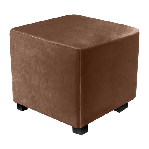 DUJUIKE Ottoman-Bezüge, Schonbezug, quadratisch, Ottoman-Bezüge, Schutz für Fußstütze, Fußhocker, Möbel, Stretch, bequemer Samt mit elastischer Unterseite (L&W: 33–46 cm, H: 38–46 cm, Braun) DUJUIKE Ottoman-Bezüge, Schonbezug, quadratisch, Ottoman-Bezüge, Schutz für Fußstütze, Fußhocker, Möbel, Stretch, bequemer Samt mit elastischer Unterseite (L&W: 33–46 cm, H: 38–46 cm, Braun) von DUJUIKE
