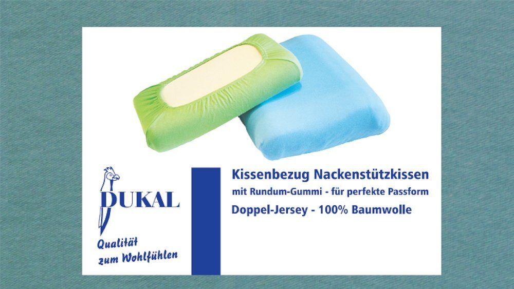 DUKAL Kissenbezüge Nackenstützkissen, aus hochwertigem DOPPEL-Jersey, (1 Stück), 30x50 - 35x50 cm, 100% Baumwolle, mit Spannumrandung, Made in Germany von DUKAL