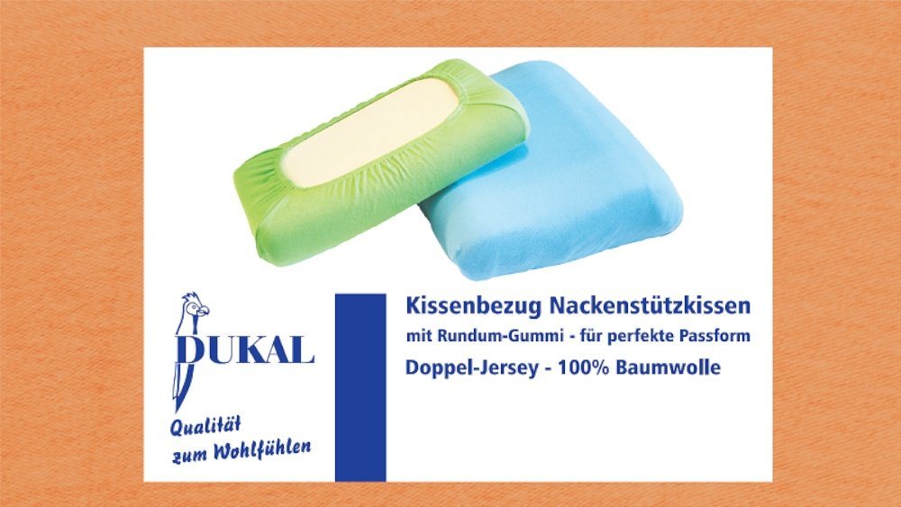 DUKAL Kissenbezüge Nackenstützkissen, aus hochwertigem DOPPEL-Jersey, (1 Stück), 30x50 - 35x50 cm, 100% Baumwolle, mit Spannumrandung, Made in Germany von DUKAL