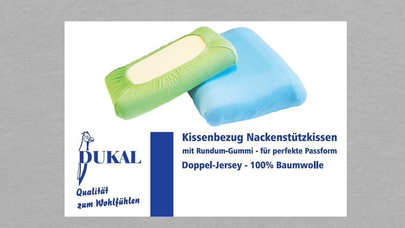 Kissenbezüge Nackenstützkissen, aus hochwertigem DOPPEL-Jersey, DUKAL (1 Stück), 30x50 - 35x50 cm, 100% Baumwolle, mit Spannumrandung, Made in Germany von DUKAL