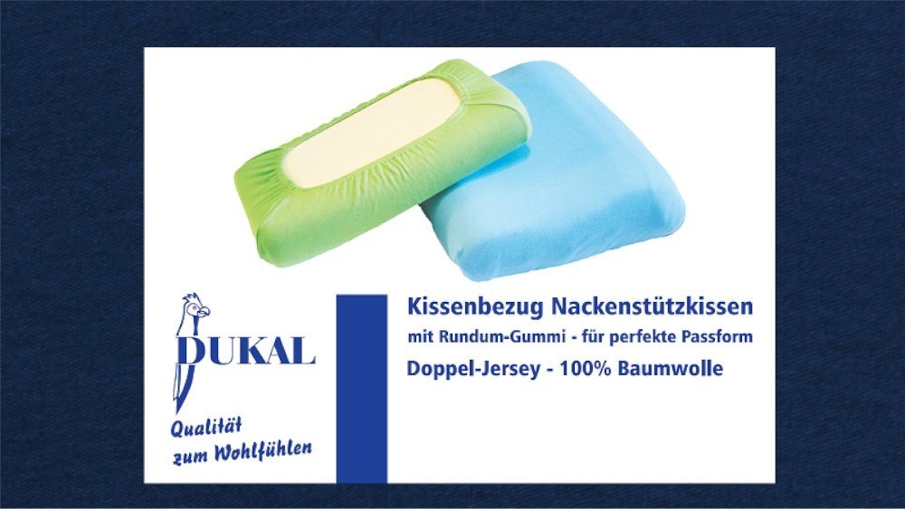 Kissenbezüge Nackenstützkissen, aus hochwertigem DOPPEL-Jersey, DUKAL (1 Stück), 30x50 - 35x50 cm, 100% Baumwolle, mit Spannumrandung, Made in Germany von DUKAL