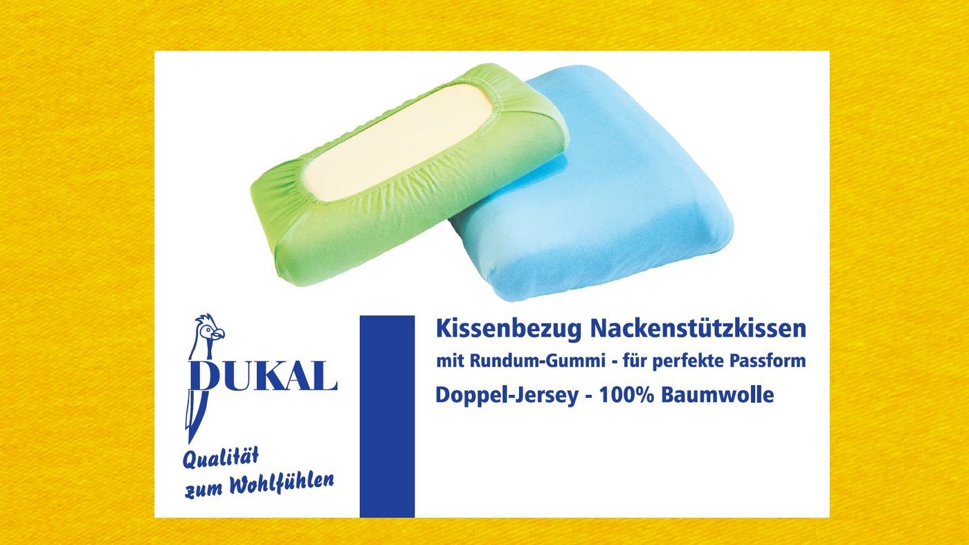 Kissenbezüge Nackenstützkissen, aus hochwertigem DOPPEL-Jersey, DUKAL (1 Stück), 30x60 - 35x60 cm, 100% Baumwolle, mit Spannumrandung, Made in Germany von DUKAL