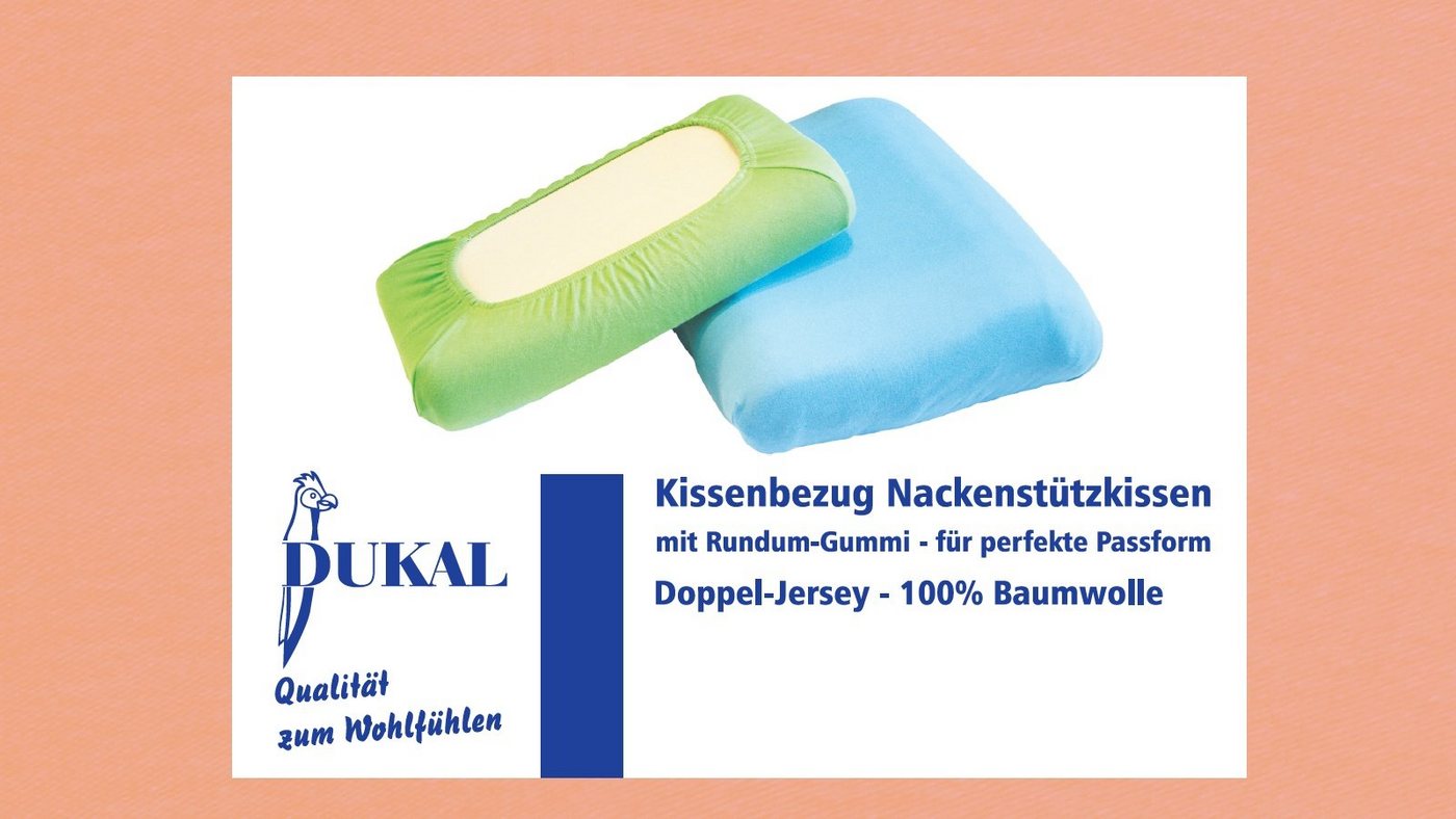 Kissenbezüge Nackenstützkissen, aus hochwertigem DOPPEL-Jersey, DUKAL (1 Stück), 30x60 - 35x60 cm, 100% Baumwolle, mit Spannumrandung, Made in Germany von DUKAL