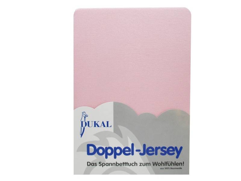 Spannbettlaken aus hochwertigem DOPPEL-Jersey, 100% Baumwolle, DUKAL, Doppel-Jersey, Gummizug: rundum, (1 Stück), 90x200 - 100x200 cm, mit Spannumrandung, Made in Germany von DUKAL