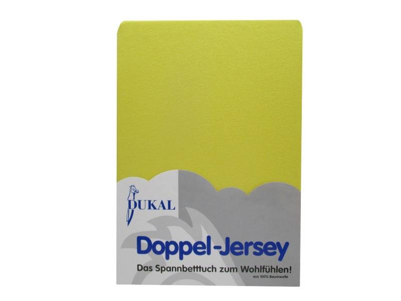 Spannbettlaken aus hochwertigem DOPPEL-Jersey, 100% Baumwolle, DUKAL, Doppel-Jersey, Gummizug: rundum, (1 Stück), 90x200 - 100x200 cm, mit Spannumrandung, Made in Germany von DUKAL