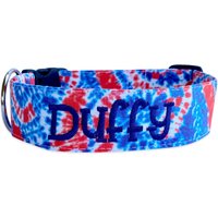 Hundehalsband, Gesticktes Personalisiertes Benutzerdefinierte 4. Juli Halsband, Tie Dye Hundehalsband von DUKEandFOX