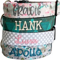 Hundehalsband, Besticktes Personalisiertes Polka Dot Halsband, Sennenhund Benutzerdefinierte Hundehalsbänder, Dog Tag von DUKEandFOX