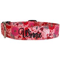 Valentinstag Hundehalsband, Gesticktes Hundehalsband Mit Gravur, Personalisiertes Name von DUKEandFOX