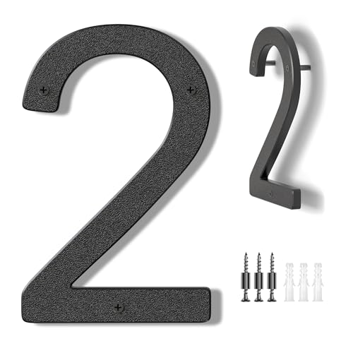Hausnummer Schwarz - Moderne Hausnummern Anthrazit Große Kunststoff House Numbers Hausadresse 10 Zoll (25,4 cm) Straße Privatadresse Hausnummernschild Hausnummern Numbers 2 von DUKZURA