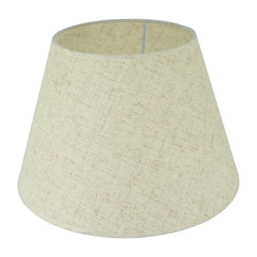 DULEE 12 Zoll Lampenschirm E27 E14 Glühbirne Schraube Handgefertigter Stoff Tischlampenschirm für Stehlampe, Tischlampe, Nachttischlampe (Oben) 18cm x (Höhe) 20cm x (Unten) 30cm, Leinen von DULEE