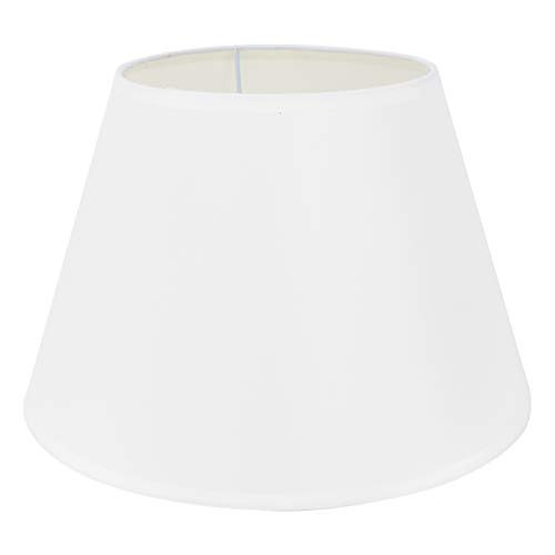 DULEE 12 Zoll Lampenschirm E27 E14 Glühbirne Schraube Handgefertigter Stoff Tischlampenschirm für Stehlampe, Tischlampe, Nachttischlampe (Oben) 18cm x (Höhe) 20cm x (Unten) 30cm,Weiß von DULEE