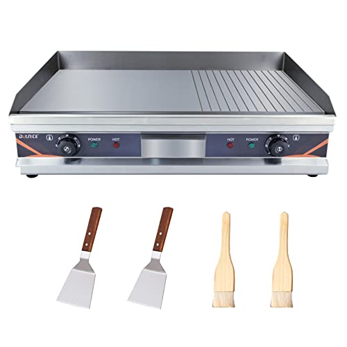 DULNICE 4400W Elektrogrill mit 2 Thermostaten 29in Gewerblicher Grillplatte Elektrisch Schnelles Aufheizen für Esszimmer, Küche und Balkon von DULNICE