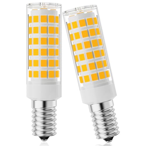 DUMILOO E14 LED Warmweiss Glühbirne, 600LM 7W Ersatz Glühlampe 40W, 3000K LED Lampe E14 230V, Nicht einstellbar, für Kühlschrank, Nähmaschinelampe, Salzlampe, Tischlampen, Wandlampen, 2 Stück von DUMILOO