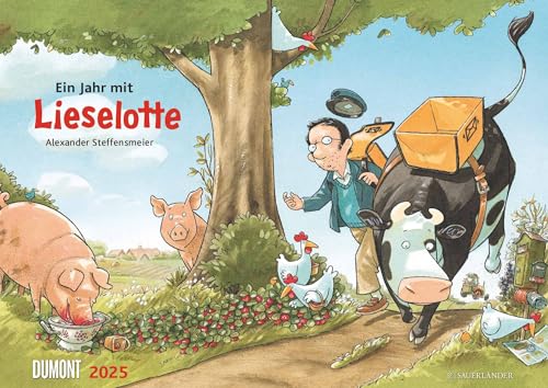 Die Kuh Lieselotte 2025 ‒ Erfunden und illustriert von Alexander Steffensmeier ‒ Wandkalender für Kinder ‒ Format 42 x 29,7 cm von DUMONT