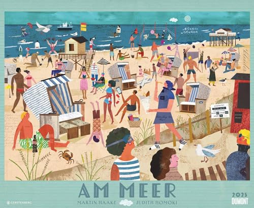 DUMONT - Martin Haake: Am Meer 2025 Wandkalender, 52x42,5cm, Kalender mit informativen Wimmelbildern, Karten und spannende Geschichten, Illustrationen von Martin Haake und Texte von Judith Homoki von DUMONT