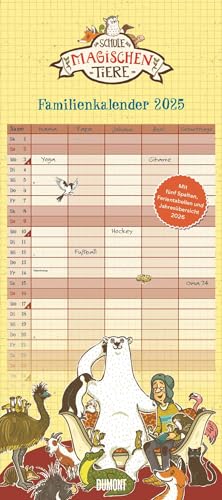 Schule der magischen Tiere Familienkalender 2025 - Wandkalender - Familienplaner mit 5 Spalten - Format 22 x 49,5 cm von DUMONT