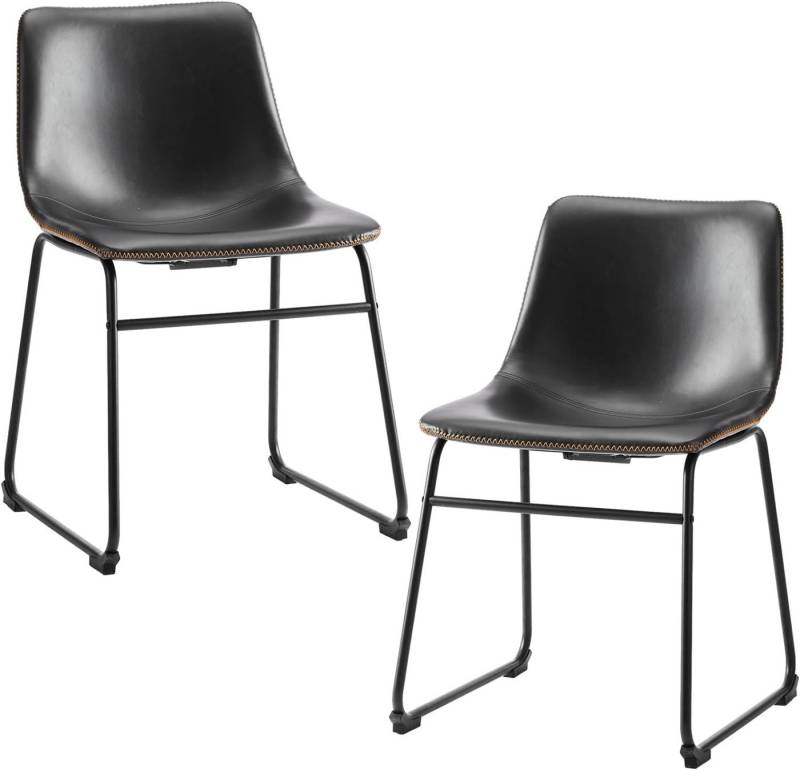 DUMOS Barhocker Barstuhl mit Sitzkissen leder Bar Stool mit lehne, 45 cm, 2er Set (2-teiliges Set) von DUMOS