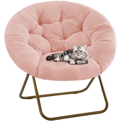 DUMOS Bequeme Untertassenstühle, Kunstfell, Lounge für Schlafzimmer, Wohnzimmer, flexibel, zusammenklappbar, für Kinder und Erwachsene, weich gepolstert und Metallrahmen, modern für Zuhause, Büro DUMOS Bequeme Untertassenstühle, Kunstfell, Lounge für Schlafzimmer, Wohnzimmer, flexibel, zusammenklappbar, für Kinder und Erwachsene, weich gepolstert und Metallrahmen, modern für Zuhause, Büro von DUMOS