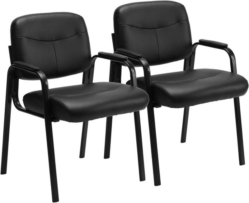 DUMOS Besucherstuhl Konferenzstuhl aus Bequemem Leder Gepolsterten Armlehnen Office Chair von DUMOS