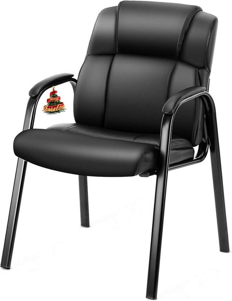 DUMOS Besucherstuhl Konferenzstuhl aus Bequemem PU-Leder Gepolsterten Armlehnen (1 St) von DUMOS